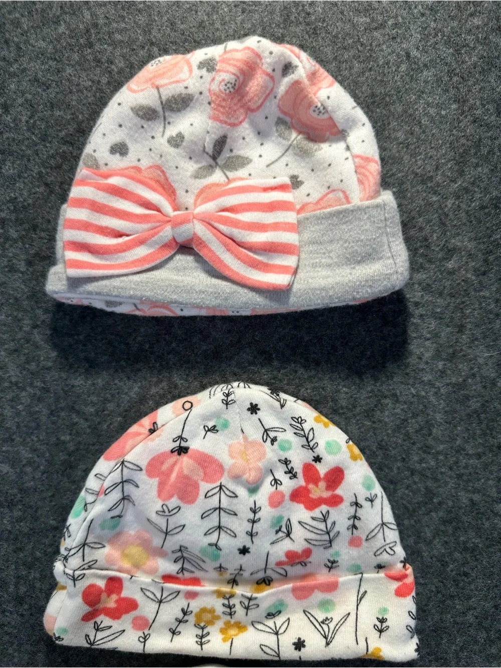 Gymboree, Jumping Bean, Gerber, Baby Hats— Pink, White, Floral, Multi